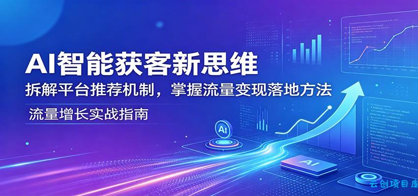 AI智能获客新思维：拆解平台推荐机制，掌握流量变现落地方法-云创项目库