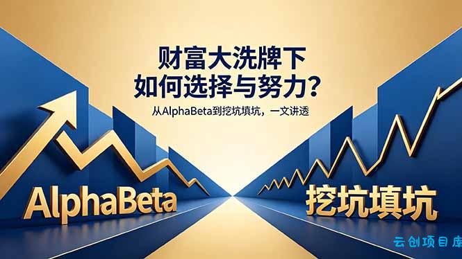 付费文章：财富大洗牌下如何选择与努力？从AlphaBeta到挖坑填坑，一文讲透-云创项目库