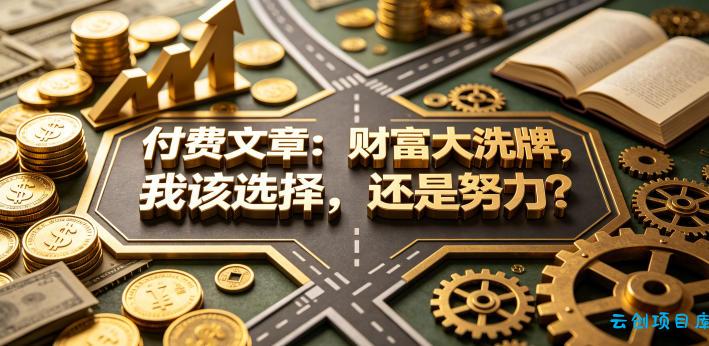 付费文章：财富大洗牌，我该选择，还是努力？-云创项目库
