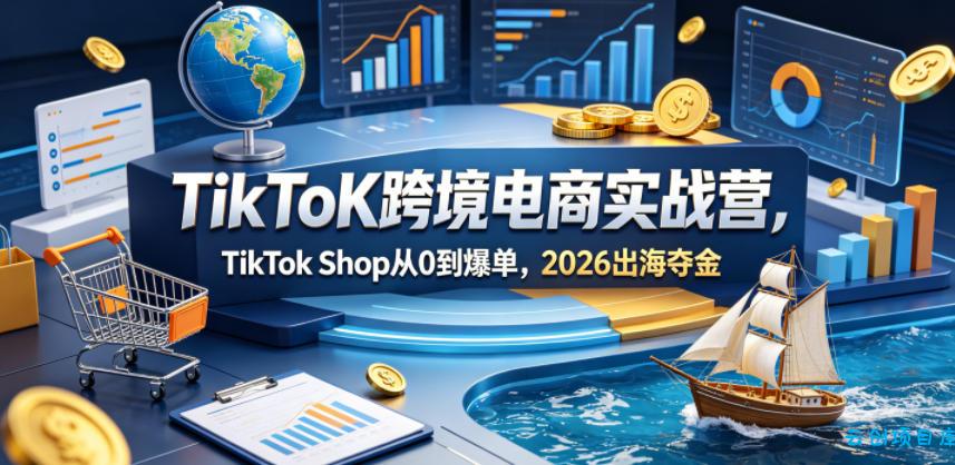 TikToK跨境电商实战营,TikTok Shop从0到爆单,2026出海夺金