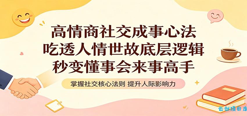 高情商社交成事心法：吃透人情世故底层逻辑，秒变懂事会来事高手-云创项目库