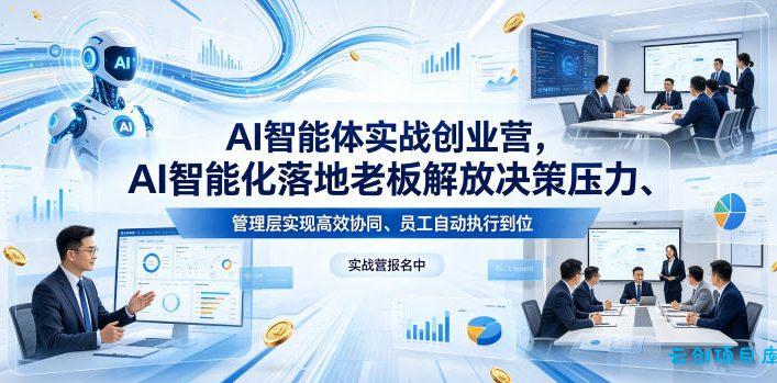 AI智能体实战创业营26年4月23-25号线下课,AI智能化落地老板解放决策压力、管理层实现高效协同、员工自动执行到位