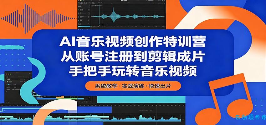 AI音乐视频创作特训营：从账号注册到剪辑成片，手把手玩转音乐视频-云创项目库