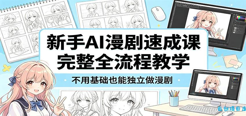 新手AI漫剧速成课：完整全流程教学，不用基础也能独立做漫剧-云创项目库