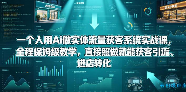 一个人用Ai做实体流量获客系统实战课,全程保姆级教学,直接照做就能获客引流、进店转化
