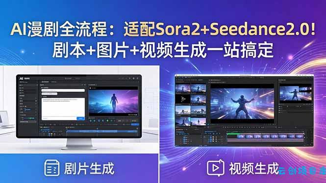 AI漫剧全流程：适配Sora2+Seedance2.0！剧本+图片+视频生成一站搞定-云创项目库