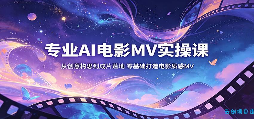 专业AI电影MV实操课：从创意构思到成片落地，零基础打造电影质感MV-云创项目库