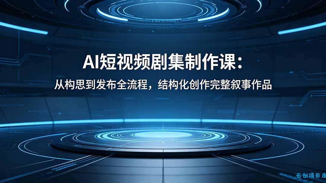 AI短视频剧集制作课：从构思到发布全流程，结构化创作完整叙事作品-云创项目库