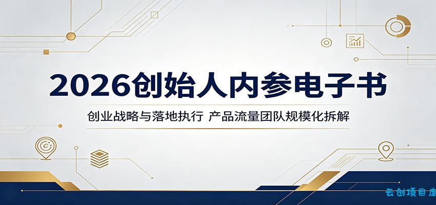 2026创始人内参电子书：创业战略与落地执行，产品流量团队规模化拆解-云创项目库