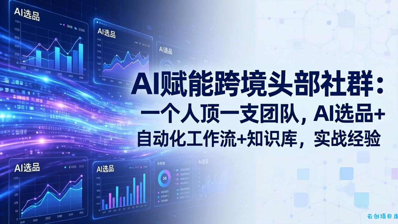 AI赋能跨境头部社群-更新5月：一个人顶一支团队，AI选品+自动化工作流+知识库，实战经验-云创项目库