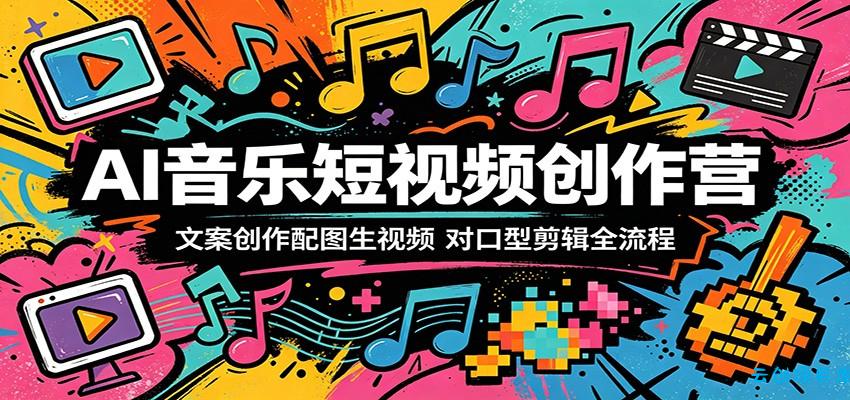 AI音乐短视频创作营：文案创作配图生视频，对口型剪辑全流程-云创项目库
