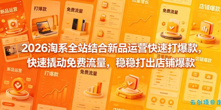 2026淘系全站结合新品运营快速打爆款，快速撬动免费流量，稳稳打出店铺爆款(更新5月12日)-云创项目库