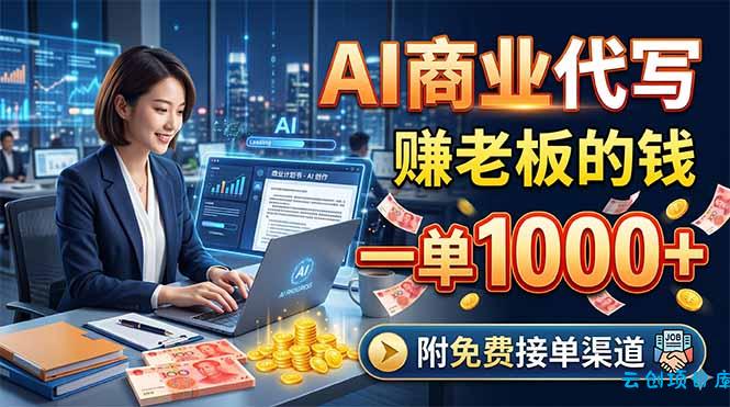 AI商业代写,赚老板的钱,一单1000+,附免费接单渠道-云创项目库
