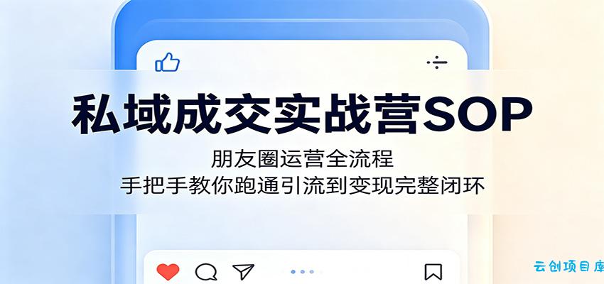 私域成交实战营SOP：朋友圈运营全流程，手把手教你跑通引流到变现完整闭环-云创项目库