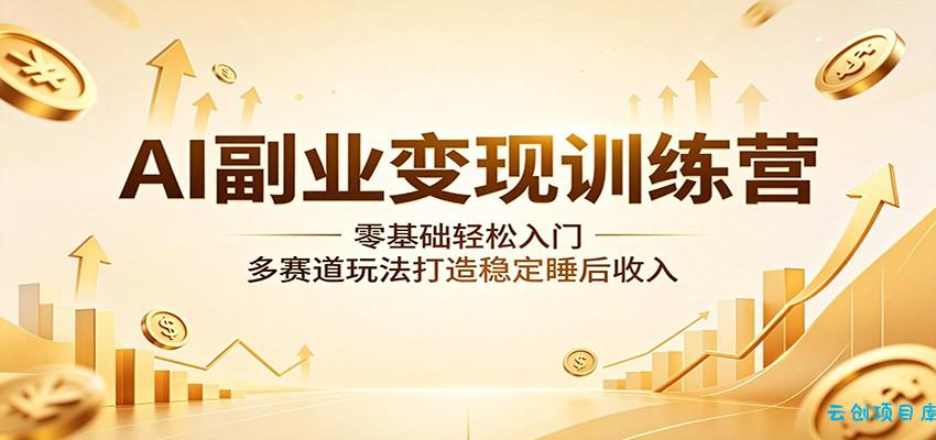 AI副业变现训练营:零基础轻松入门,多赛道玩法打造稳定睡后收入-云创项目库