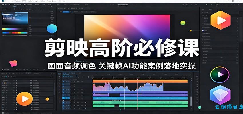 剪映高阶必修课：画面音频调色，关键帧AI功能案例落地实操-云创项目库