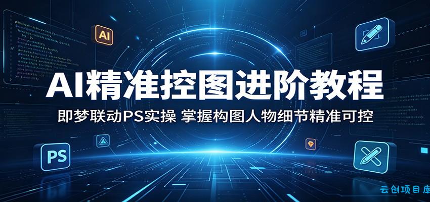 AI精准控图进阶教程：即梦联动PS实操，掌握构图人物细节精准可控-云创项目库