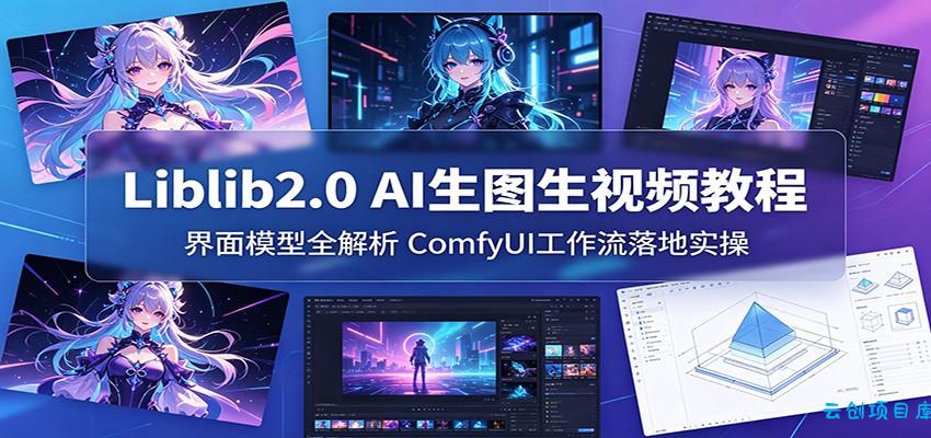 Liblib2.0 AI生图生视频教程：界面模型全解析，ComfyUI工作流落地实操-云创项目库