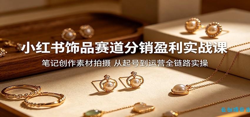 小红书饰品赛道分销盈利实战课：笔记创作素材拍摄，从起号到运营全链路实操-云创项目库