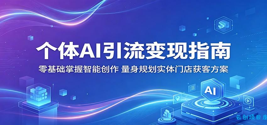 个体AI引流变现指南：零基础掌握智能创作，量身规划实体门店获客方案-云创项目库