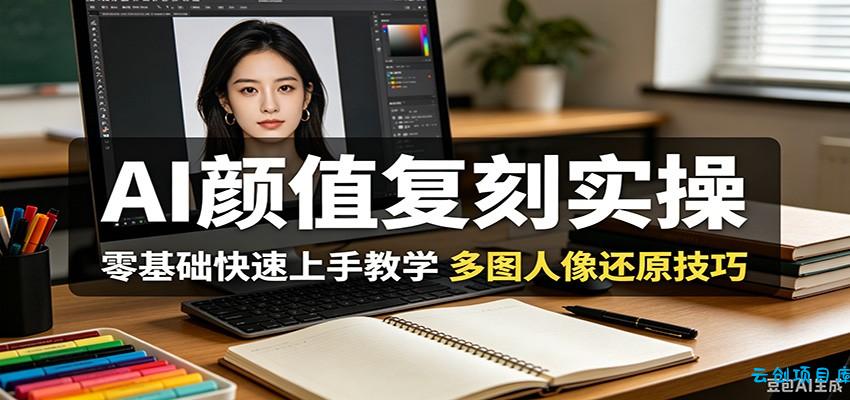 AI颜值复刻实操，零基础快速上手教学，多图人像还原技巧-云创项目库