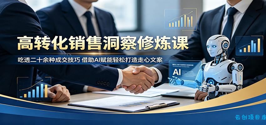 高转化销售洞察修炼课：吃透二十余种成交技巧，借助AI赋能轻松打造走心文案-云创项目库