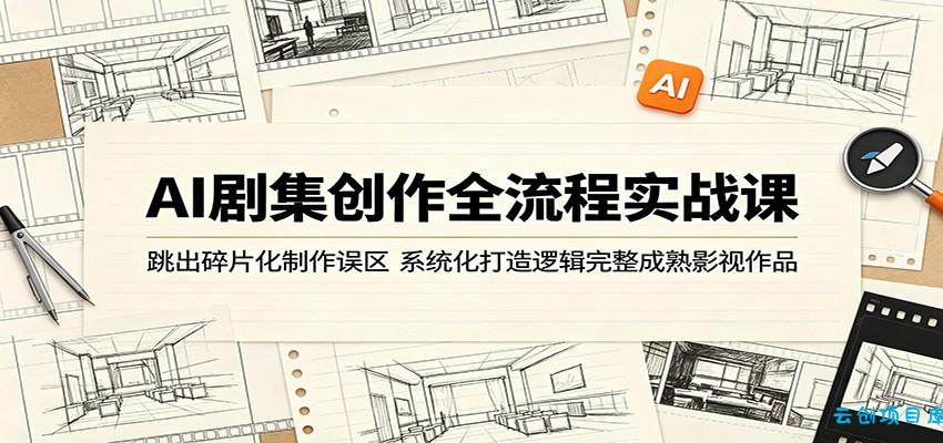 AI剧集创作全流程实战课：跳出碎片化制作误区，系统化打造逻辑完整成熟影视作品-云创项目库