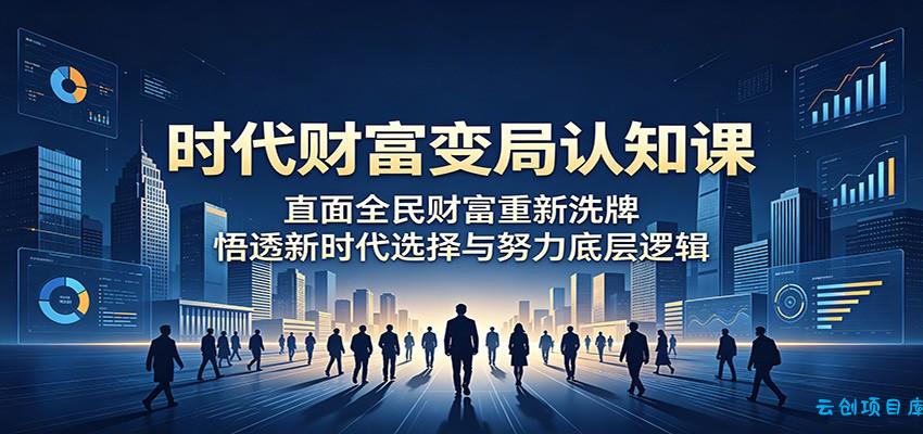 时代财富变局认知课：直面全民财富重新洗牌，悟透新时代选择与努力底层逻辑-云创项目库