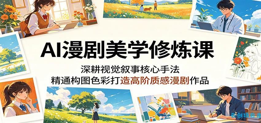 AI漫剧美学修炼课:深耕视觉叙事核心手法,精通构图色彩打造高阶质感漫剧作品-云创项目库