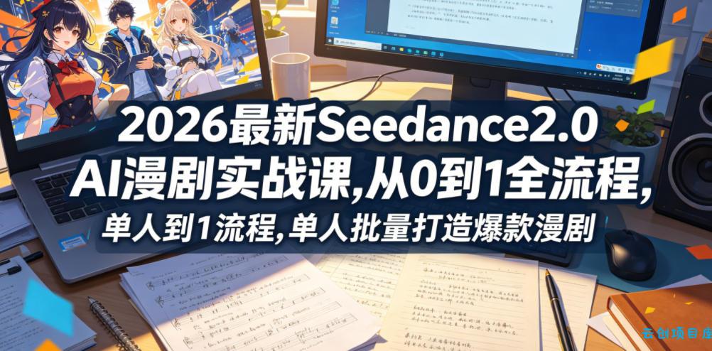 2026最新Seedance2.0 AI漫剧实战课,,从0到1全流程,单人批量打造爆款漫剧
