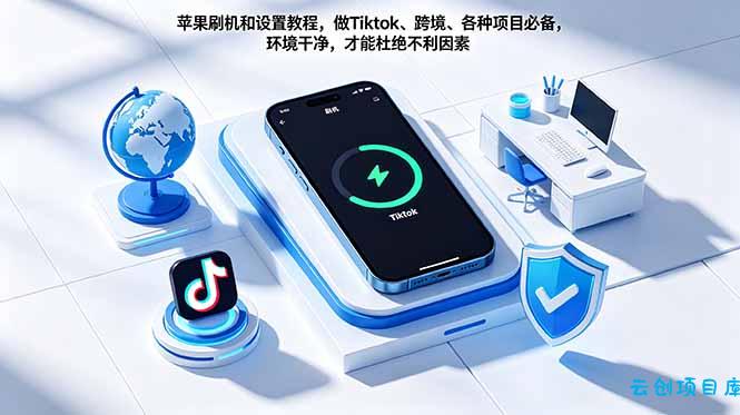 苹果刷机和设置教程，做Tiktok、跨境、各种项目必备，环境干净，才能杜绝不利因素-云创项目库