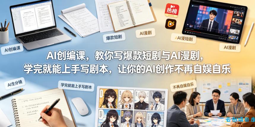 AI创编课，教你写爆款短剧与AI漫剧，学完就能上手写剧本，让你的AI创作不再自娱自乐(更新0521)-云创项目库