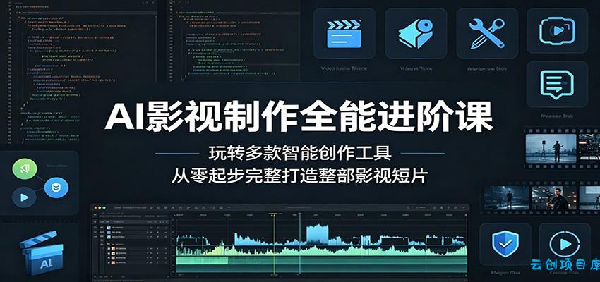 AI影视制作全能进阶课:玩转多款智能创作工具,从零起步完整打造整部影视短片-云创项目库