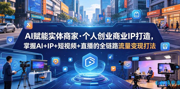 AI赋能实体商家·个人创业商业IP打造，掌握AI+IP+短视频+直播的全链路流量变现打法-云创项目库