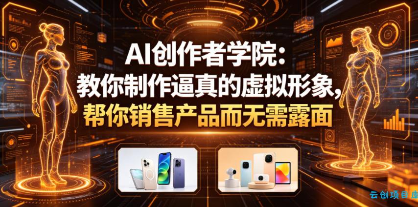 AI创作者学院：教你制作逼真的虚拟形象，帮你销售产品而无需露面【原创双语字幕】-云创项目库
