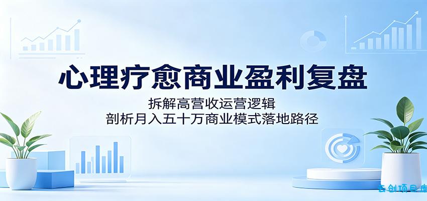心理疗愈商业盈利复盘：拆解高营收运营逻辑，剖析月入五十万商业模式落地路径-云创项目库