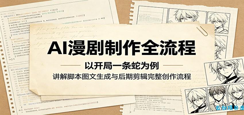 AI漫剧制作全流程：以开局一条蛇为例，讲解脚本图文生成与后期剪辑完整创作流程-云创项目库