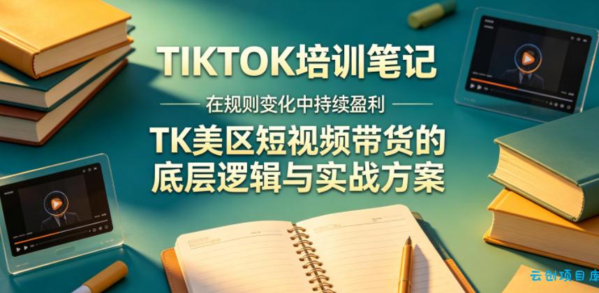 视界跨境TIKTOK4月17培训笔记，在规则变化中持续盈利，TK美区短视频带货的底层逻辑与实战方案【文档】-云创项目库