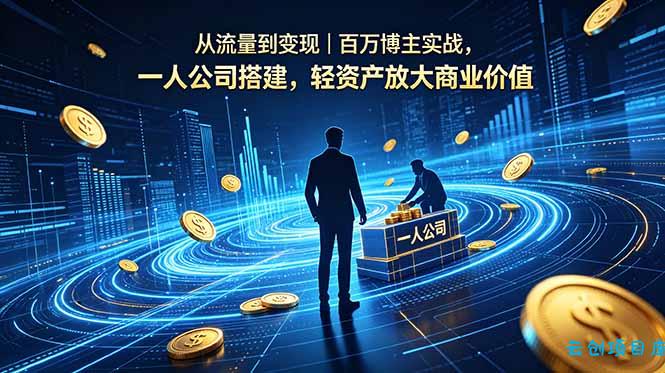 从流量到变现｜百万博主实战，一人公司搭建，轻资产放大商业价值-云创项目库