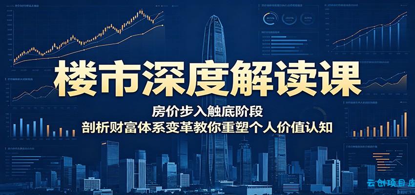 楼市深度解读课：房价步入触底阶段，剖析财富体系变革教你重塑个人价值认知-云创项目库