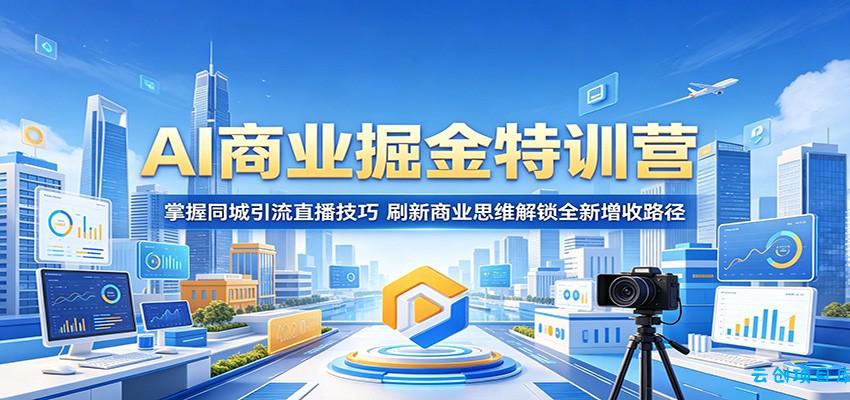 AI商业掘金特训营：掌握同城引流直播技巧，刷新商业思维解锁全新增收路径-云创项目库