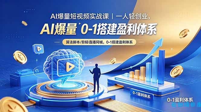 AI爆量短视频实战课｜一人轻创业，算法脚本剪辑直播同城，0-1搭建盈利体系-云创项目库