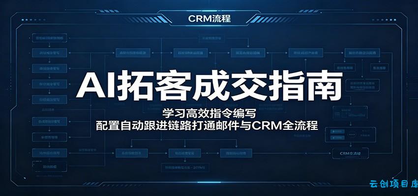 AI拓客成交指南：学习高效指令编写，配置自动跟进链路打通邮件与CRM全流程-云创项目库