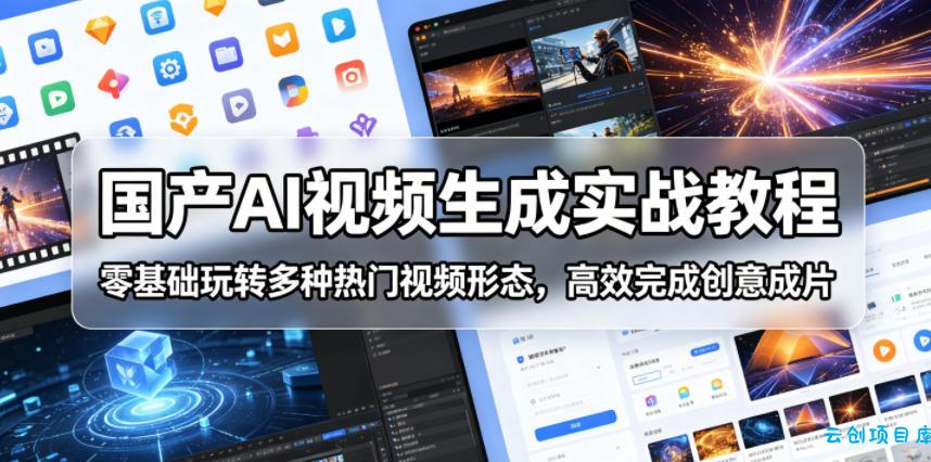 国产AI视频生成实战教程,零基础玩转多种热门视频形态,高效完成创意成片