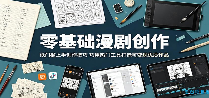 零基础漫剧创作：低门槛上手创作技巧，巧用热门工具打造可变现优质作品-云创项目库