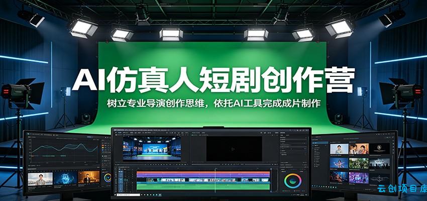 AI仿真人短剧创作营：树立专业导演创作思维，依托AI工具完成成片制作-云创项目库