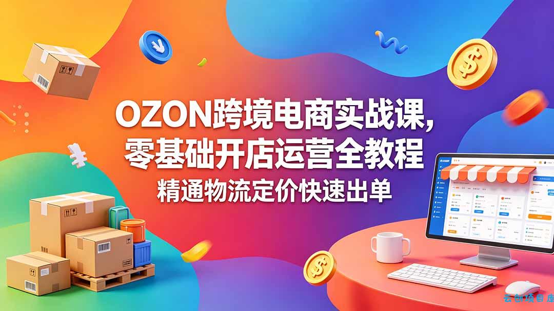 OZON 跨境电商实战课，零基础开店运营全教程，精通物流定价快速出单-云创项目库