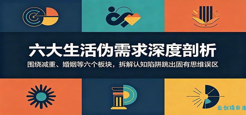 六大生活伪需求深度剖析：围绕减重、婚姻等六个板块，拆解认知陷阱跳出固有思维误区-云创项目库