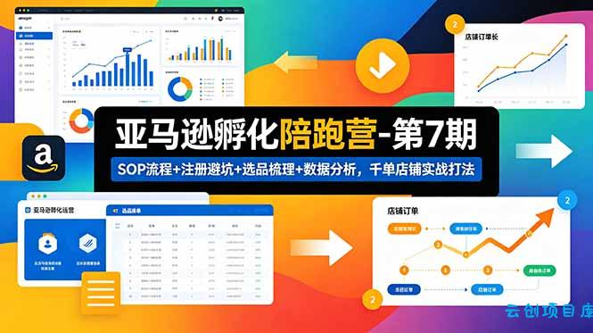 亚马逊孵化陪跑营-第7期：SOP流程+注册避坑+选品梳理+数据分析，千单店铺实战打法-云创项目库
