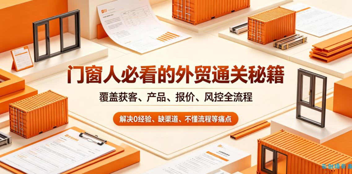 门窗人必看的外贸通关秘籍,块覆盖获客、产品、报价、风控全流程,解决0经验、缺渠道、不懂流程等痛点